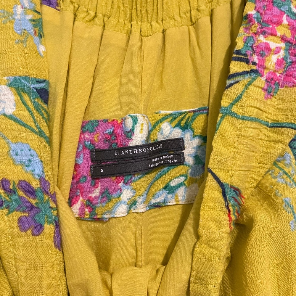 Anthropologie Yellow Floral Maxi Dress - Picture 4 of 5